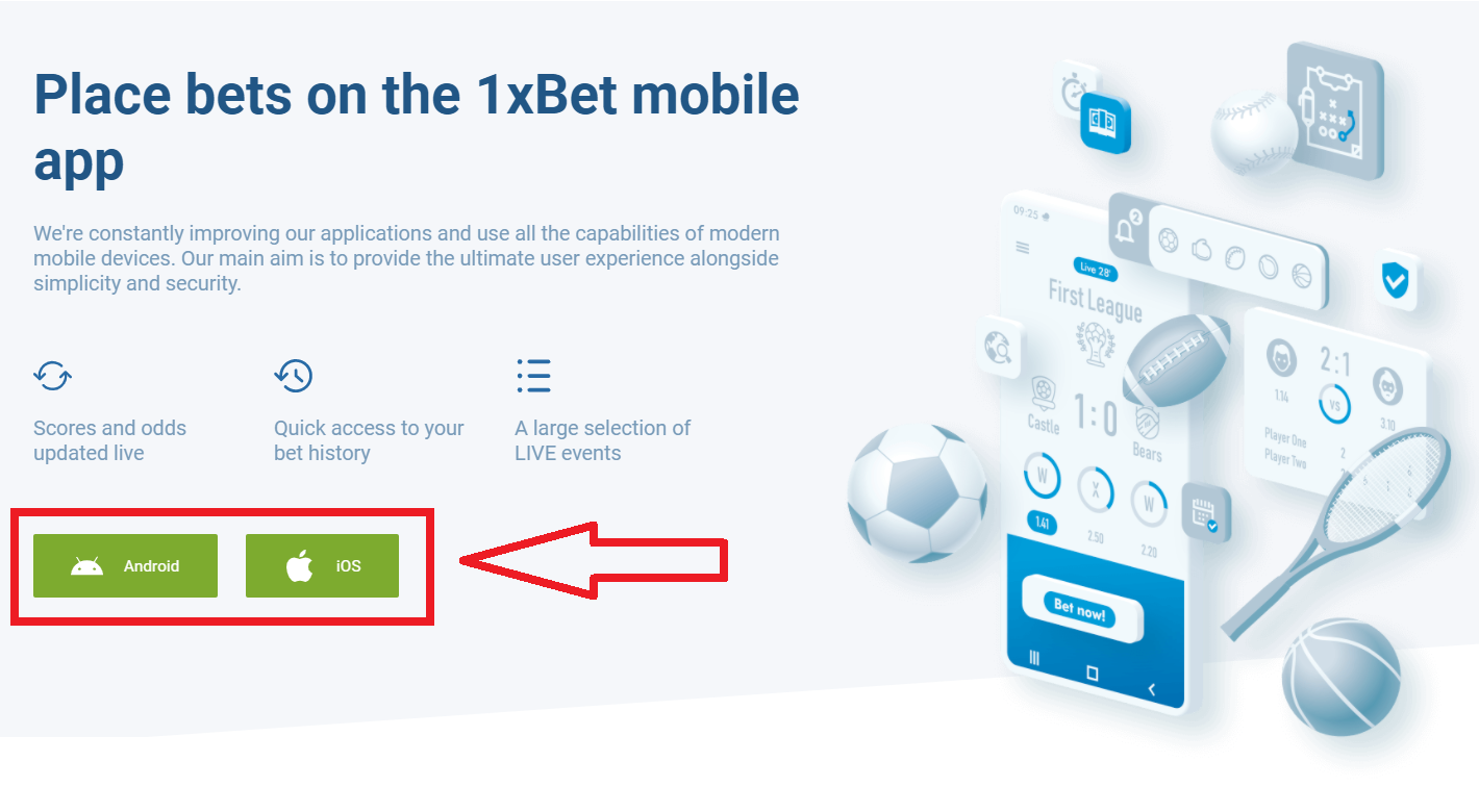 download 1xbet mobile app for android